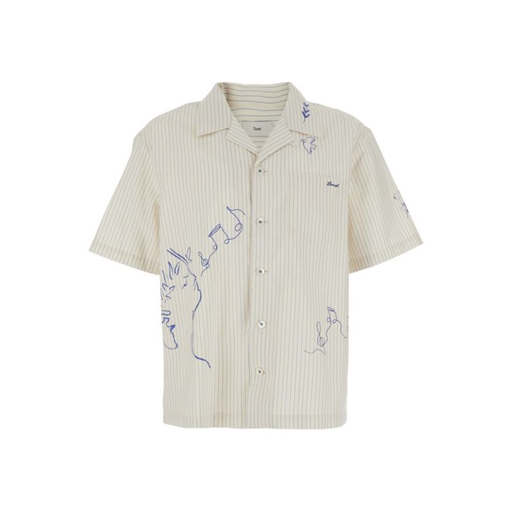 Dunst Men Unisex Hand-Drawing Open Collared Shirt